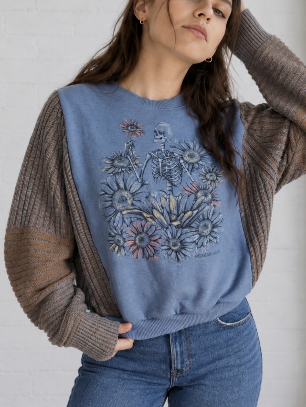 Upcycled- Skeleton Season Sweater Rework - Picture 1 of 5